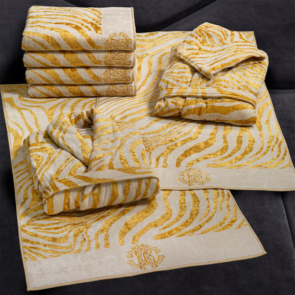 Roberto Cavalli towel featuring zebra print available at Lestyle Boutique Melbourne