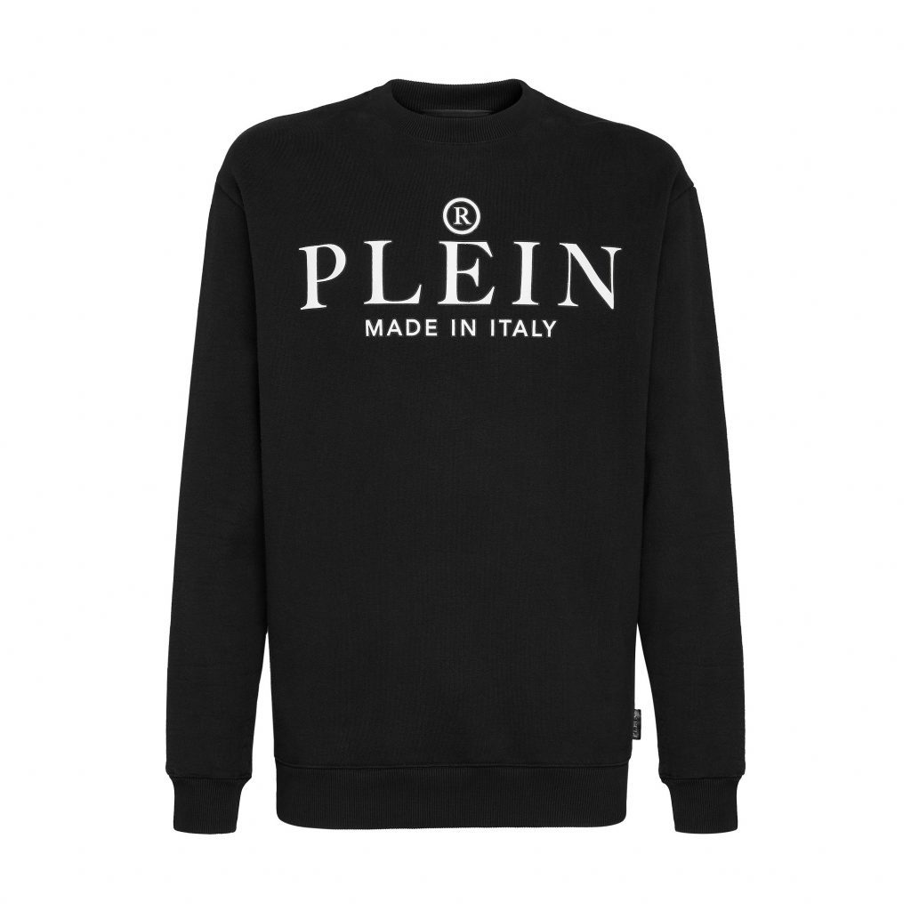 PHILIPP PLEIN SWEATSHIRT featuring logo lettering print available at Lestyle Boutique Melbourne