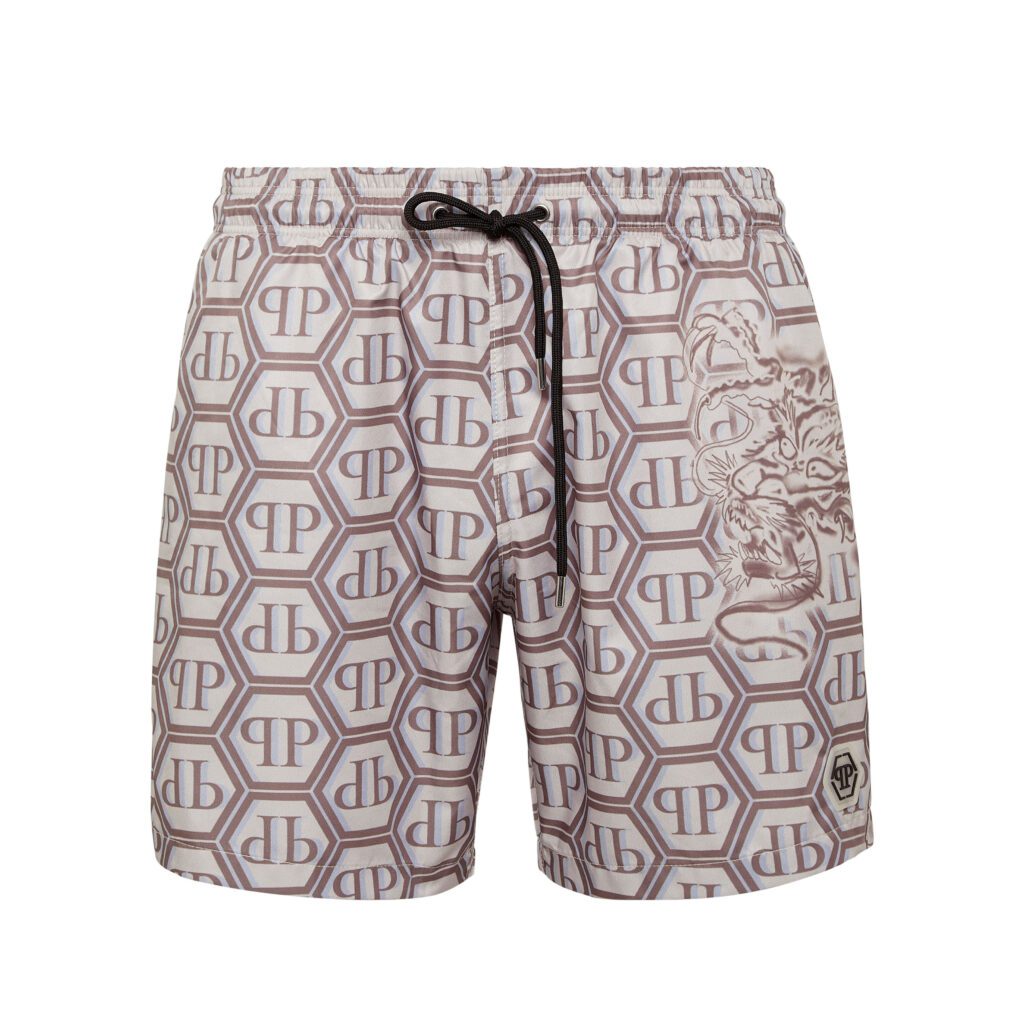 PHILIPP PLEIN SWIM SHORTS featuring dragon monogram print available at Lestyle Boutique Melbourne