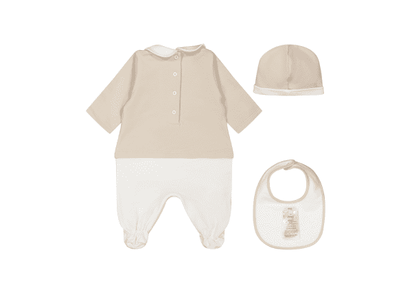 Fendi Baby Romper Set in beige with quilted finish, available at Lestyle Boutique Melbourne