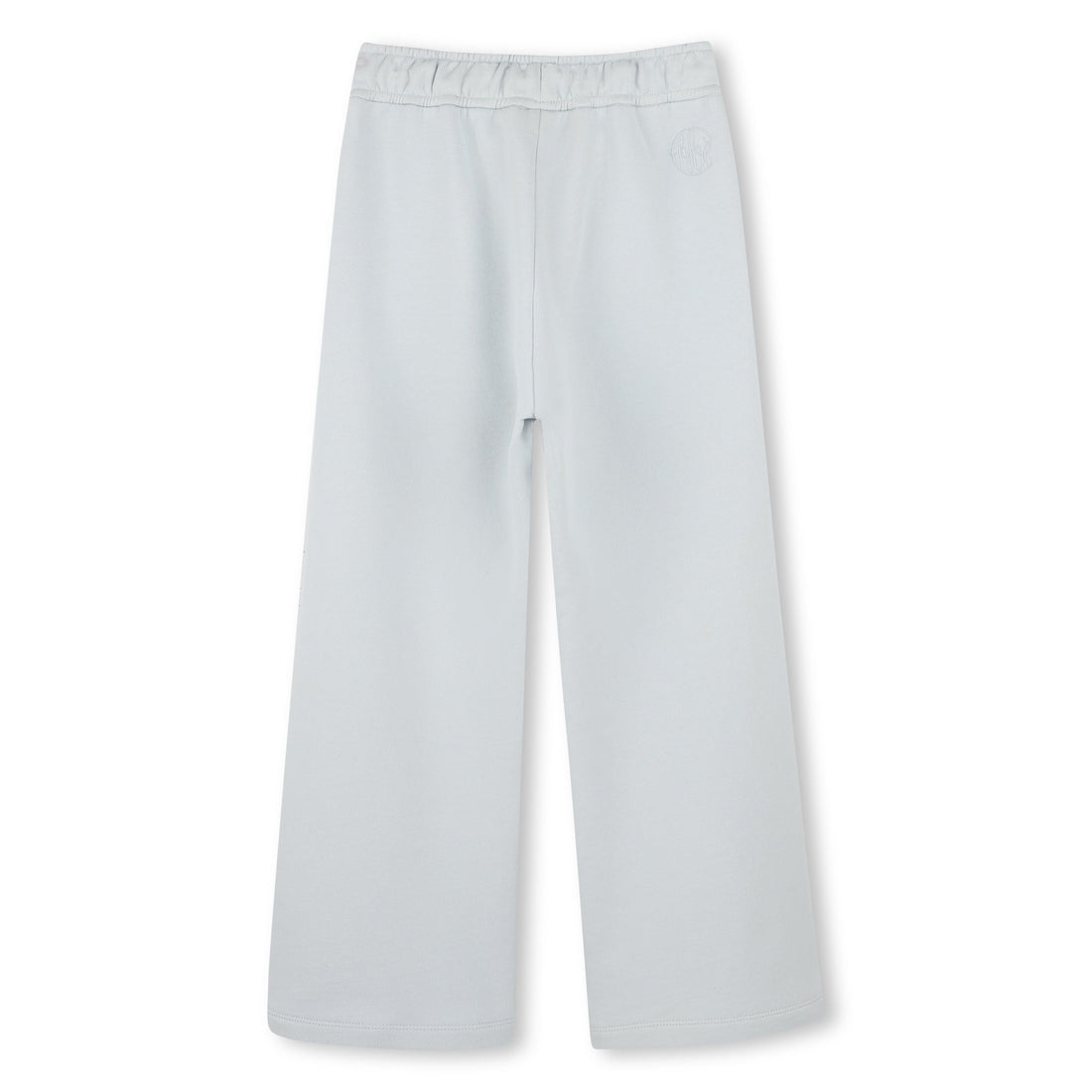 Chloe Kids pants with drawstring waist and two front pockets with slanted openings in light blue delave, available at Lestyle Boutique Melbourne