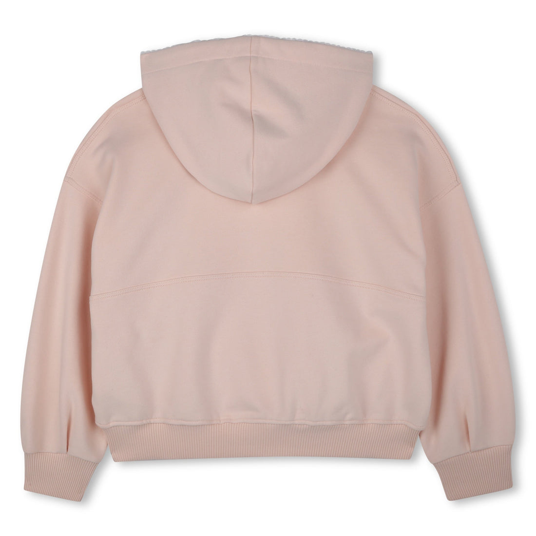Chloé Kids zip-up hooded fleece cardigan featuring a soft pink color available at Lestyle Boutique Melbourne