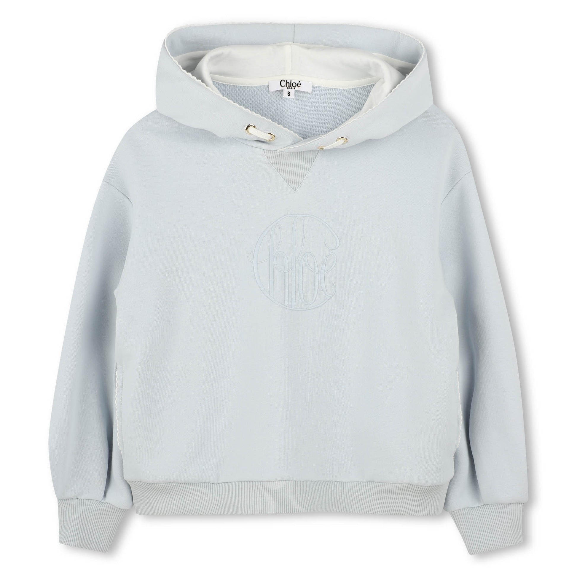 Chloé kids cropped hoodie featuring embroidered monogram available at Lestyle Boutique Melbourne