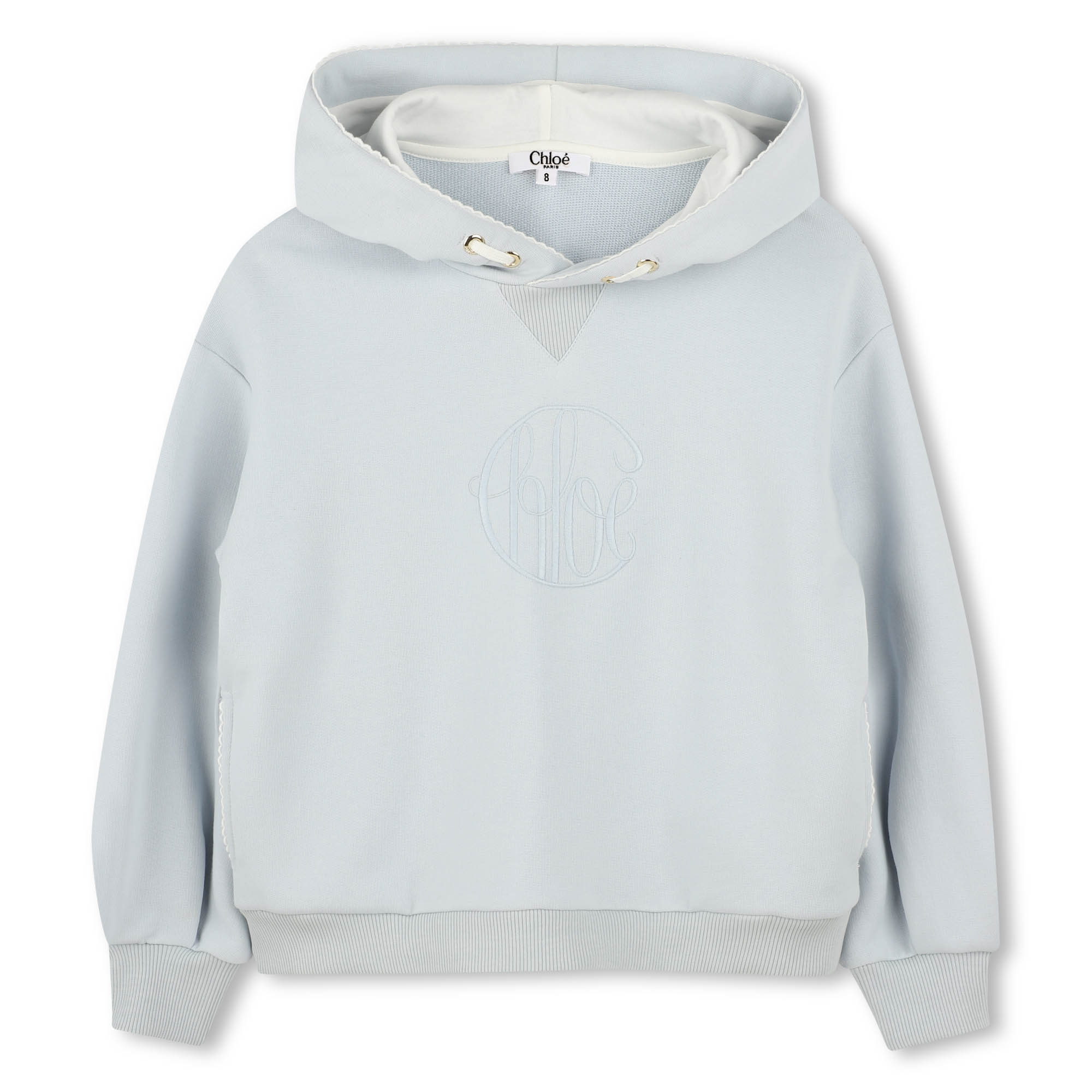 Chloé kids cropped hoodie featuring embroidered monogram available at Lestyle Boutique Melbourne
