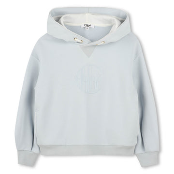 Chloé kids cropped hoodie featuring embroidered monogram available at Lestyle Boutique Melbourne