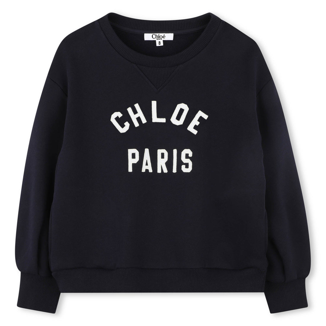 Chloé kids cropped fleece sweatshirt featuring a relaxed fit available at Lestyle Boutique Melbourne