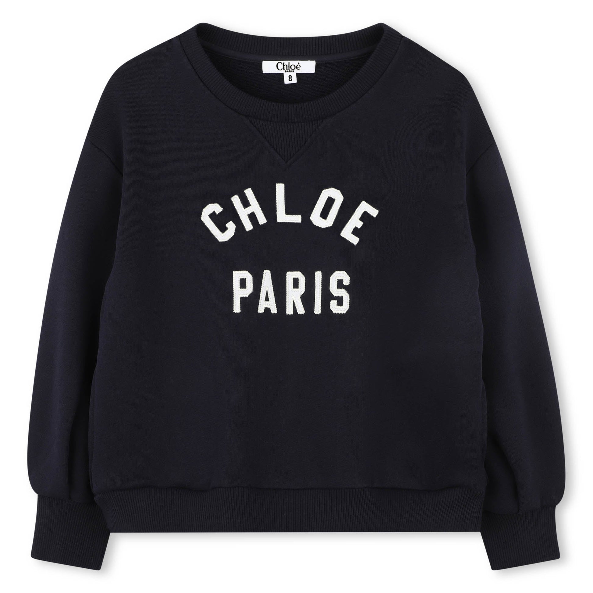 Chloé kids cropped fleece sweatshirt featuring a relaxed fit available at Lestyle Boutique Melbourne