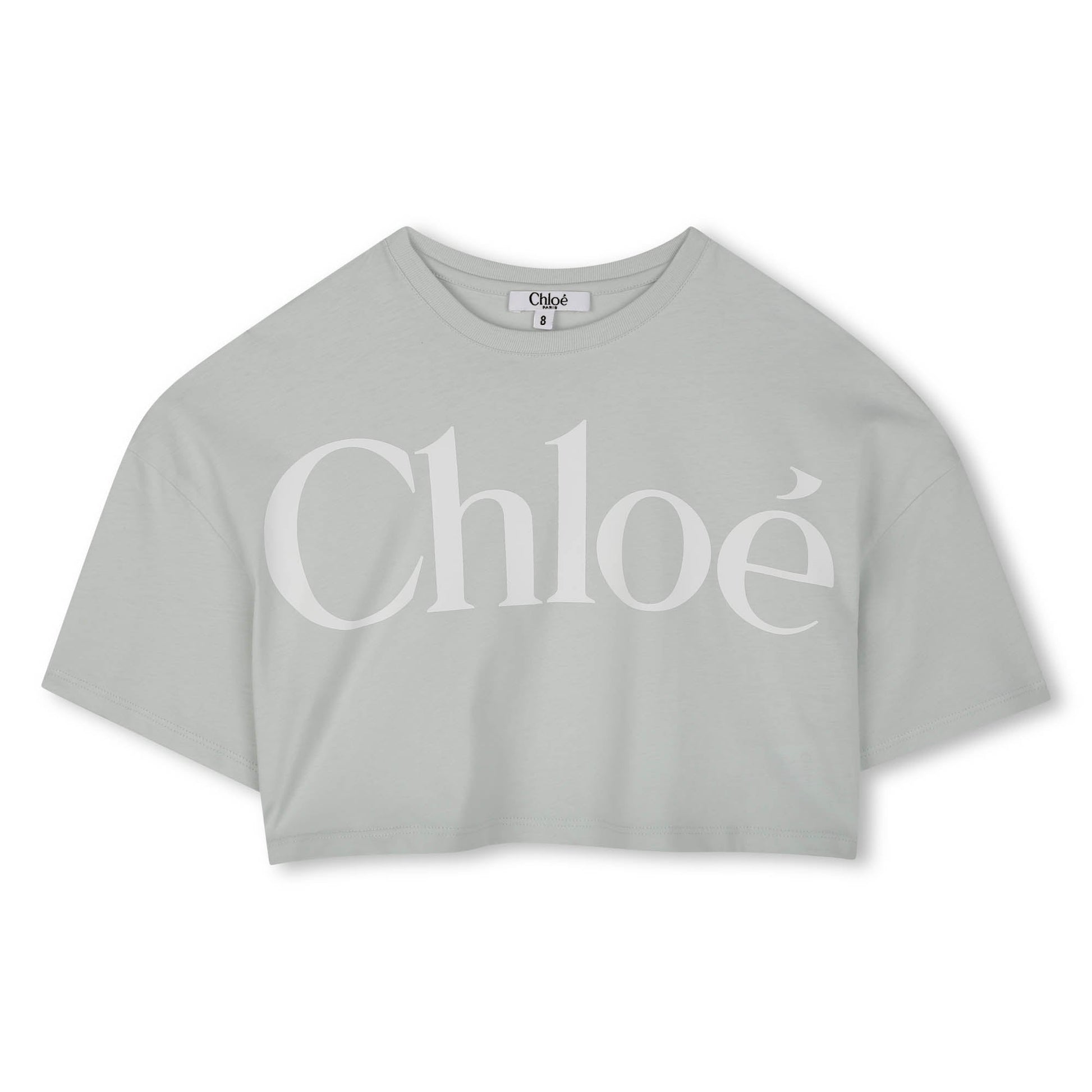 Chloé short kids T-shirt featuring oversized logo available at Lestyle Boutique Melbourne