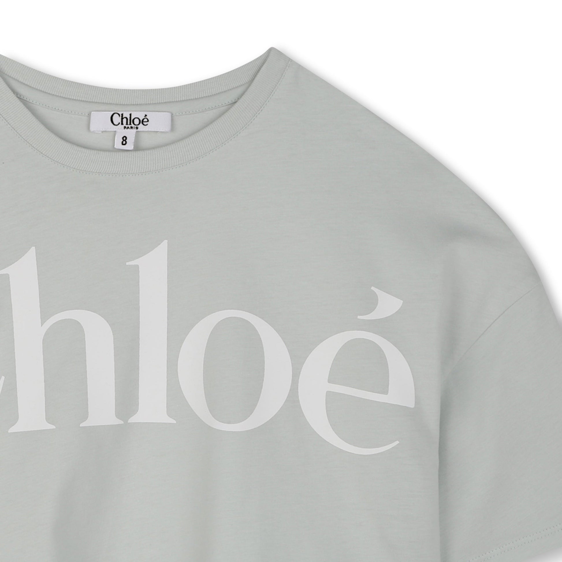 Chloé short kids T-shirt featuring oversized logo available at Lestyle Boutique Melbourne