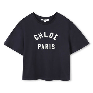 Chloé Kids T-shirt featuring logo design available at Lestyle Boutique Melbourne