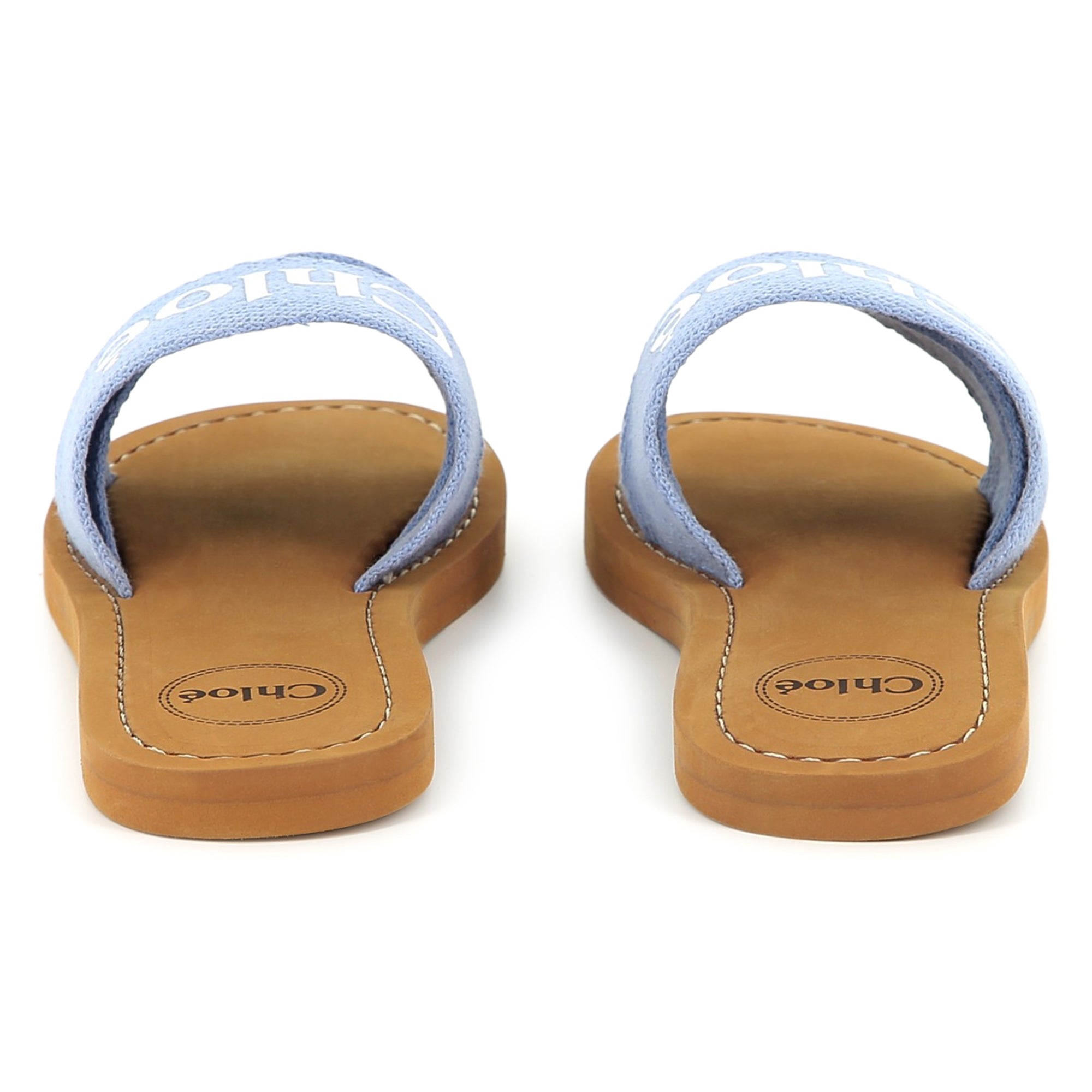Chloé Kids Logo slides featuring comfortable wide strap available at Lestyle Boutique Melbourne