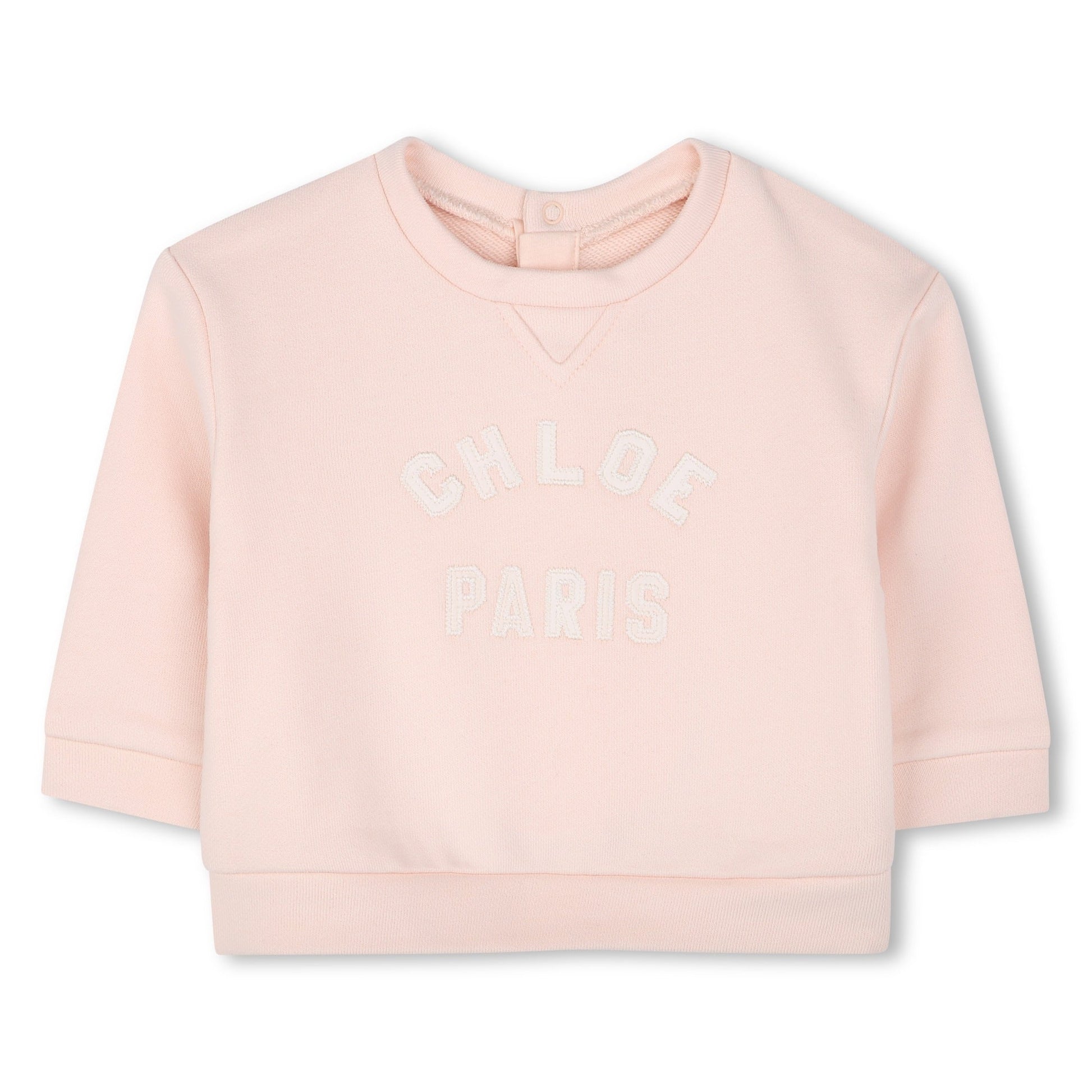 Chloé baby sweatshirt featuring embossed logo available at Lestyle Boutique Melbourne