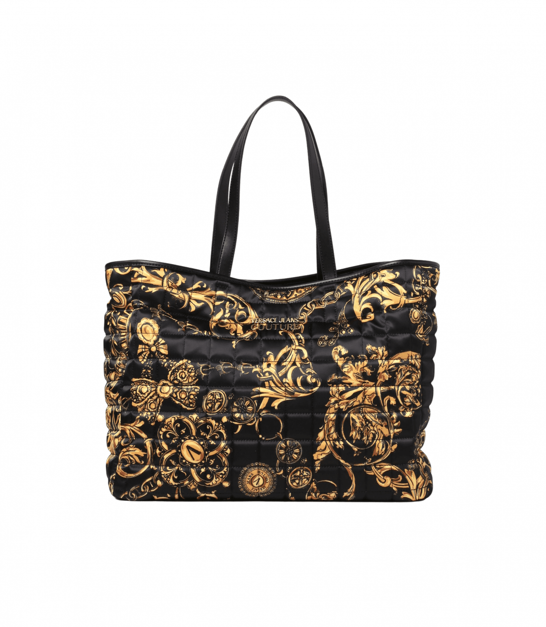 Versace Jeans Handbag featuring a baroque pattern and quilted design, available at Lestyle Boutique Melbourne