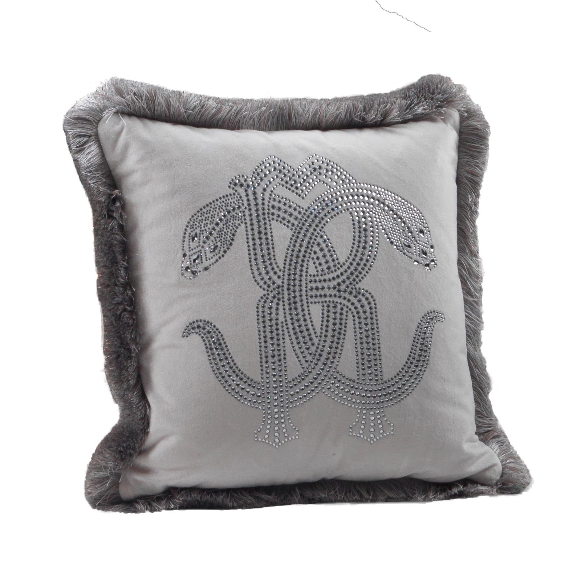 Roberto Cavalli cushion featuring a crystal snake design, available at Lestyle Boutique Melbourne