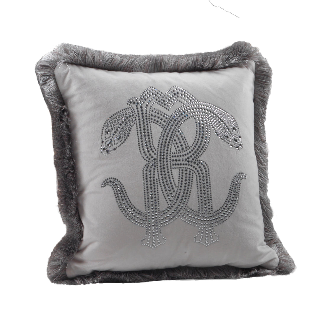 Roberto Cavalli cushion featuring a crystal snake design, available at Lestyle Boutique Melbourne