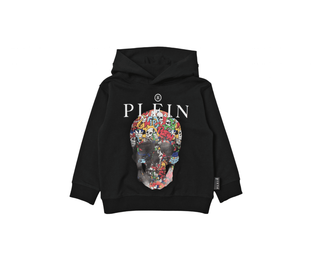 PHILIPP PLEIN JUNIOR HOODIE featuring logo-print cotton available at Lestyle Boutique Melbourne