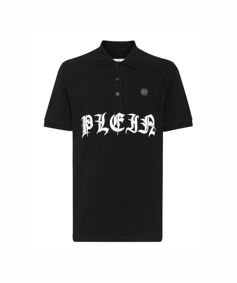 PHILIPP PLEIN SHORT SLEEVE POLO SHIRT featuring graphic print available at Lestyle Boutique Melbourne