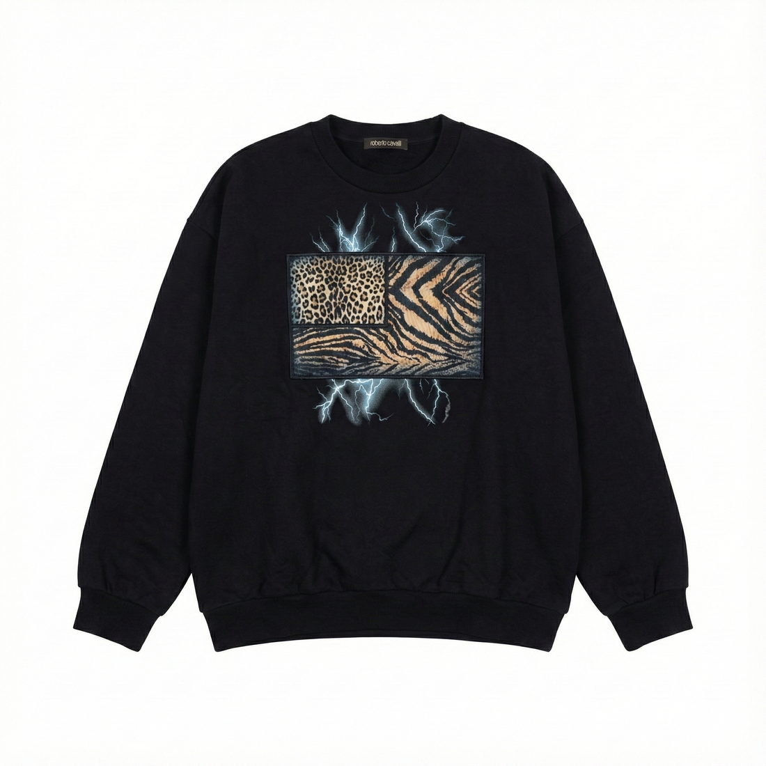 ROBERTO CAVALLI SWEATSHIRT featuring an animal-print patch available at Lestyle Boutique Melbourne