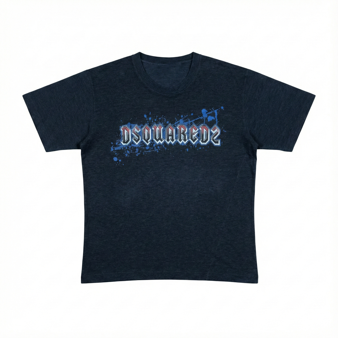 DSQUARED2 T-shirt featuring graphic logo print with blue splatter available at Lestyle Boutique Melbourne