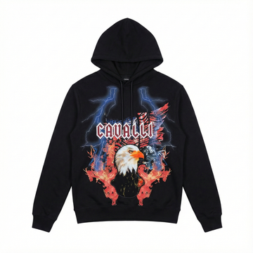 ROBERTO CAVALLI HOODIE featuring bold eagle graphic with lightning available at Lestyle Boutique Melbourne