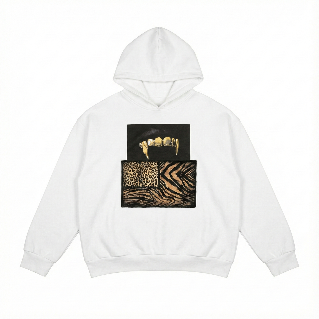 Roberto Cavalli Hoodie featuring animal print patchwork available at Lestyle Boutique Melbourne