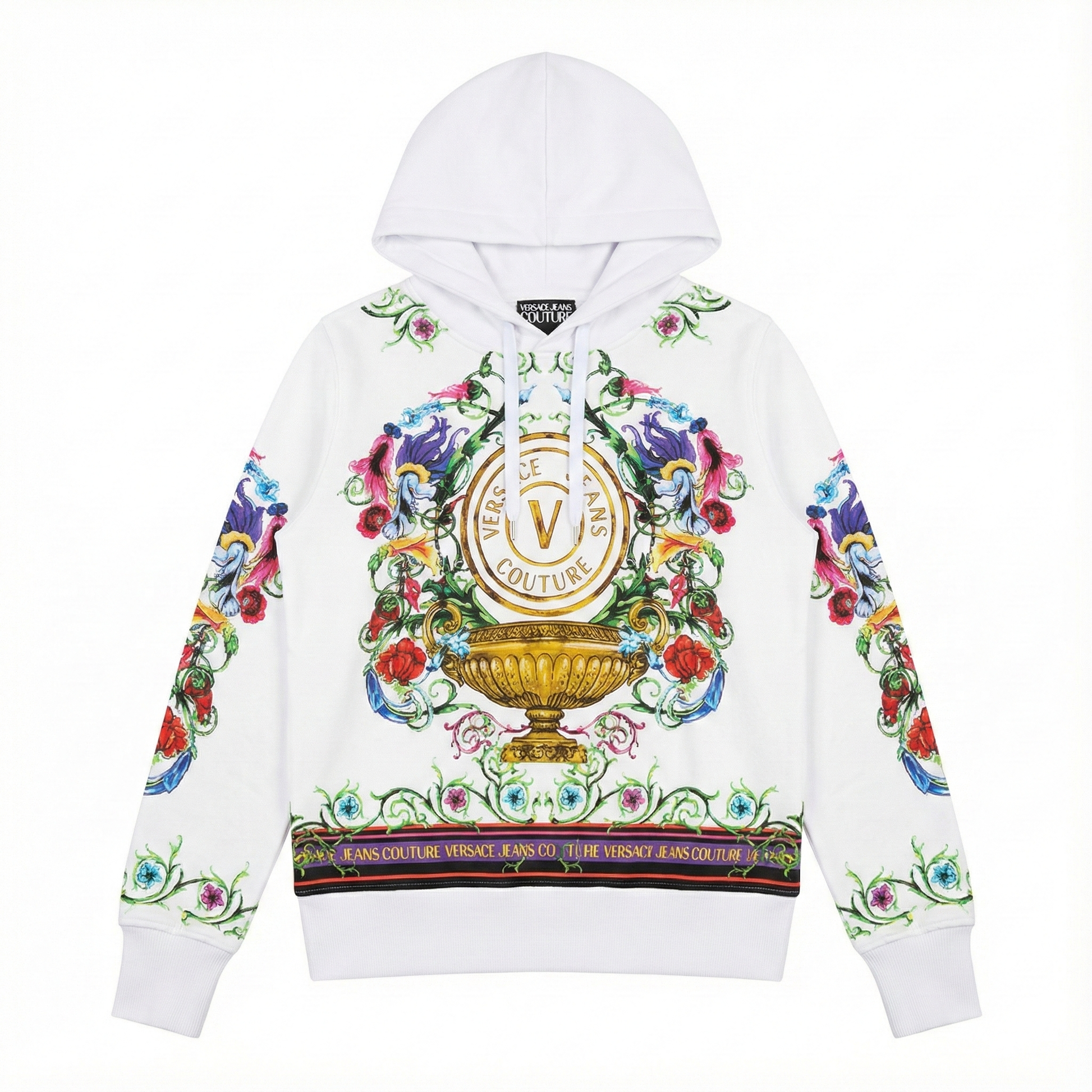 Versace Jeans Couture hoodie featuring colorful baroque print available at Lestyle Boutique Melbourne