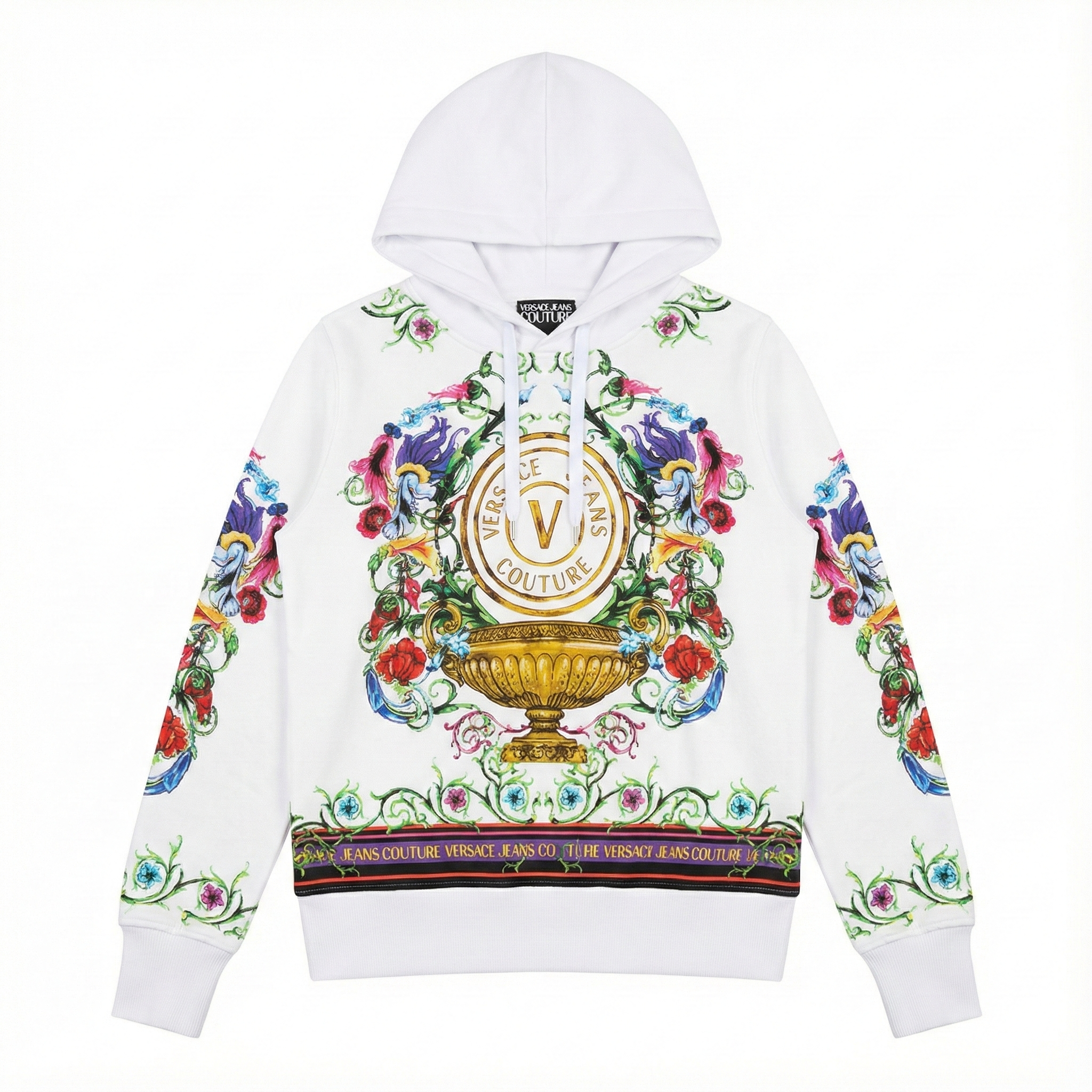 Versace Jeans Couture hoodie featuring colorful baroque print available at Lestyle Boutique Melbourne