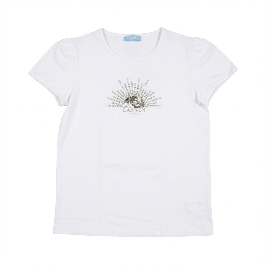 Lanvin kids T-shirt featuring sparkly sunburst logo available at Lestyle Boutique Melbourne