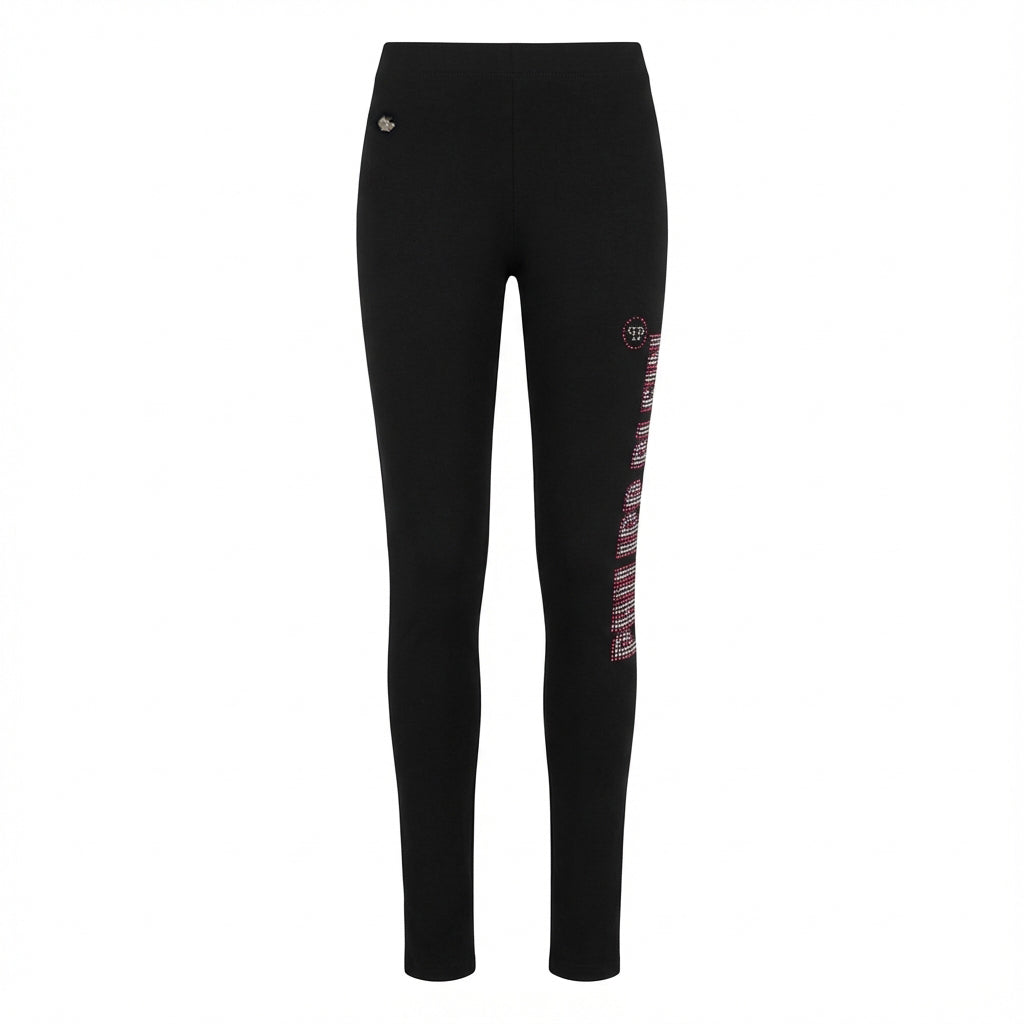 Philipp Plein kids leggings featuring rhinestone lettering available at Lestyle Boutique Melbourne