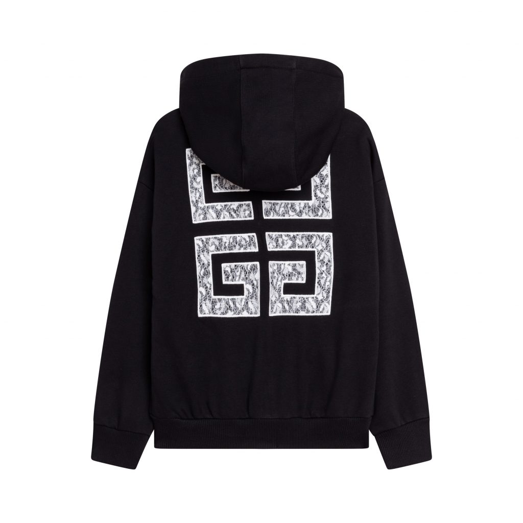 Givenchy Kids Sweatshirt with lace detailing and appliqué logo, available at Lestyle Boutique Melbourne