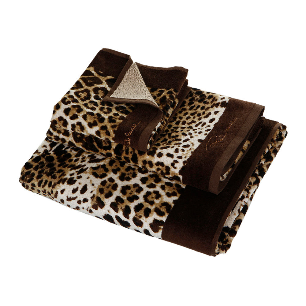 Roberto Cavalli Towel Set featuring leopard print available at Lestyle Boutique Melbourne