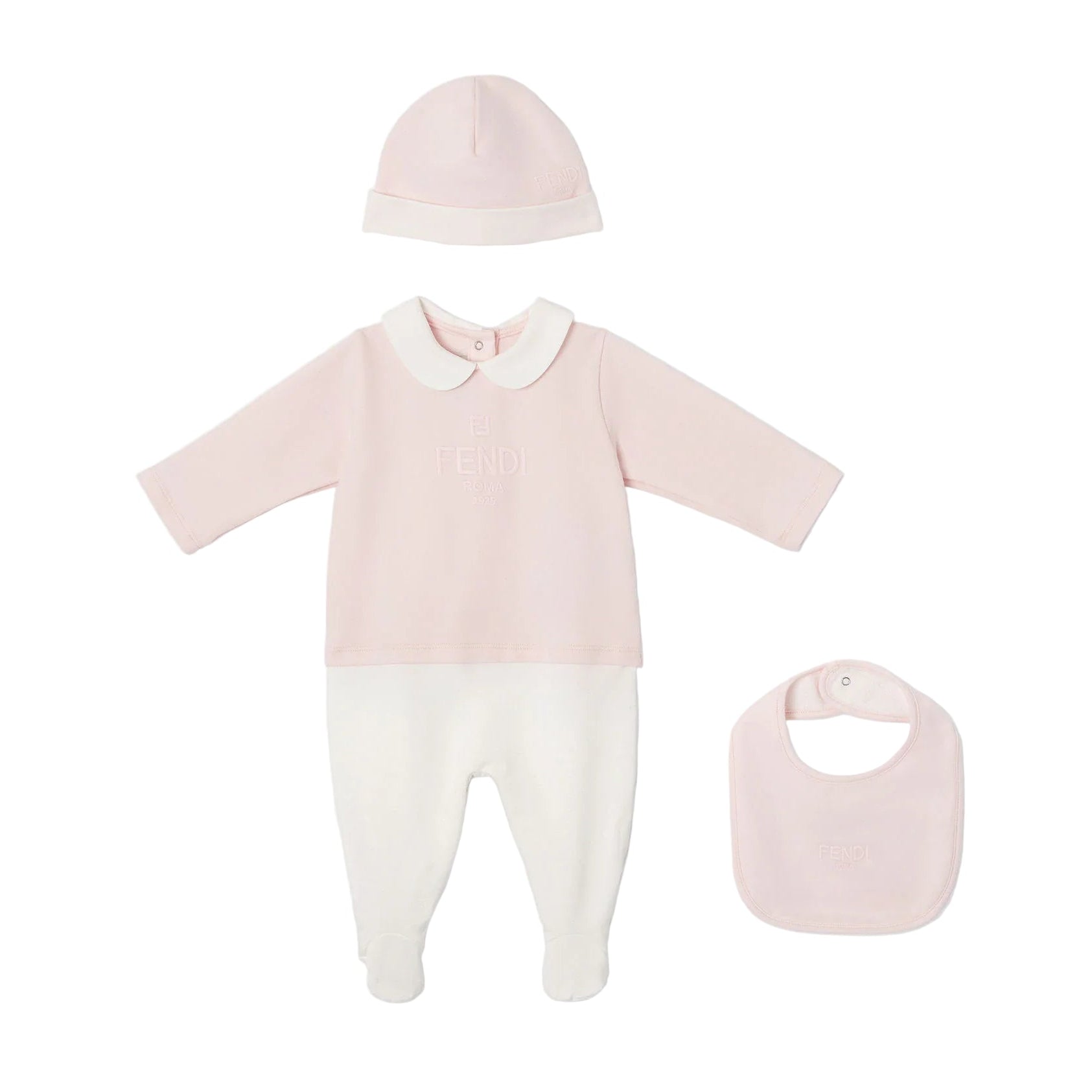 Fendi kids sweatshirt set featuring a soft pastel pink and white design available at Lestyle Boutique Melbourne