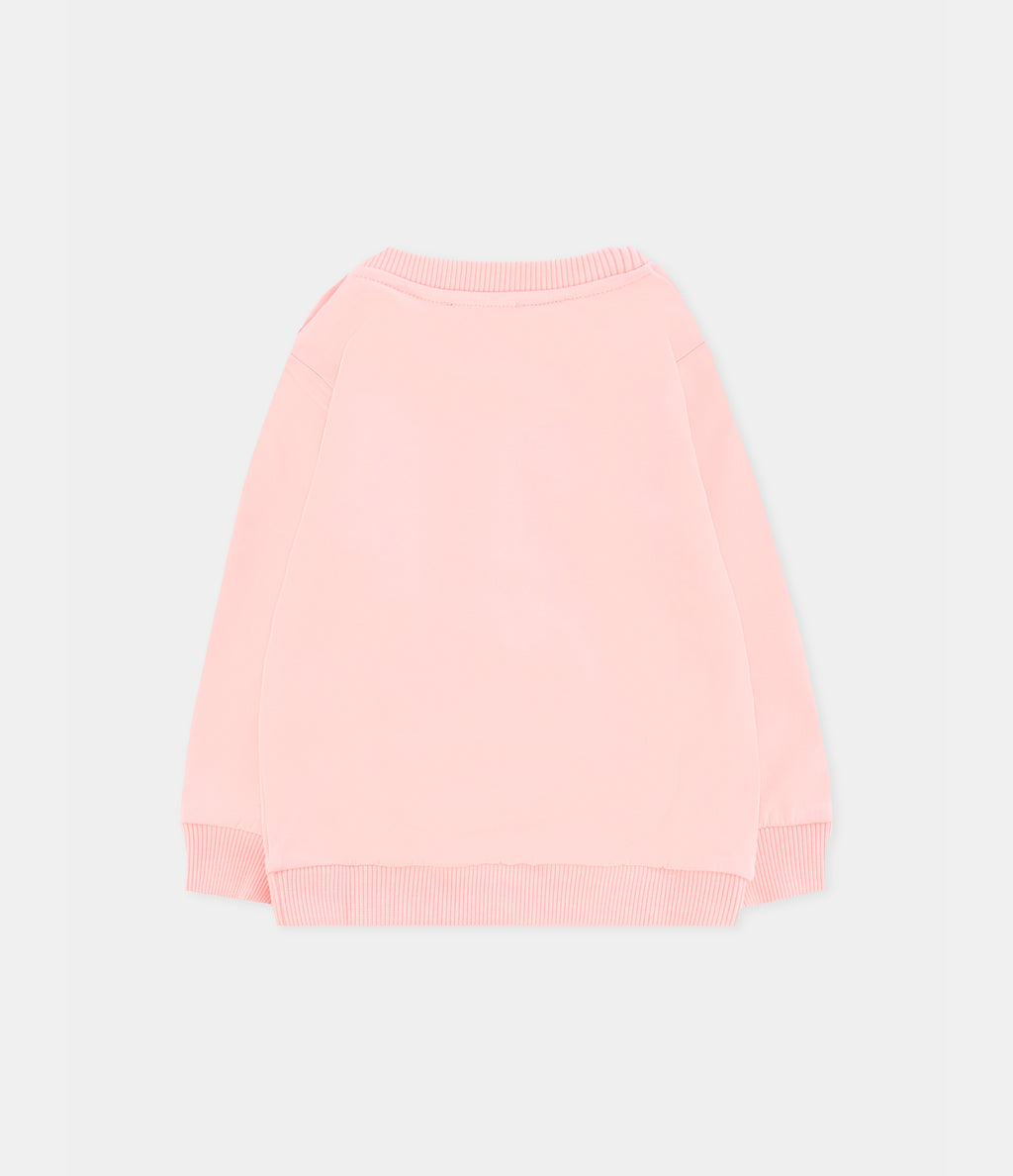 Moschino Kids pink sweatshirt featuring teddy bear graphic available at Lestyle Boutique Melbourne