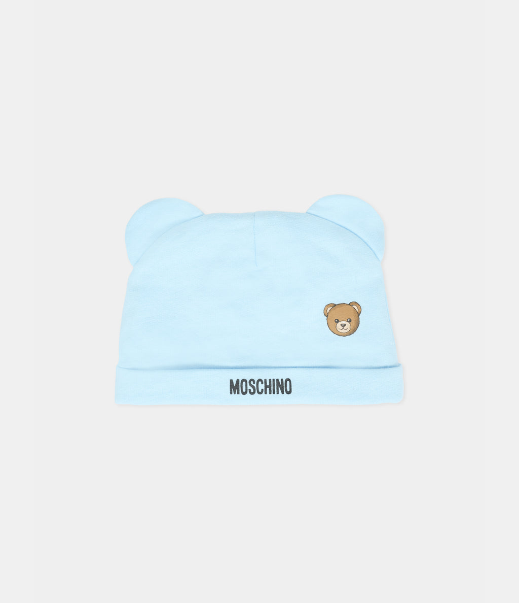 MOSCHINO KIDS SET featuring bear motif in light blue available at Lestyle Boutique Melbourne