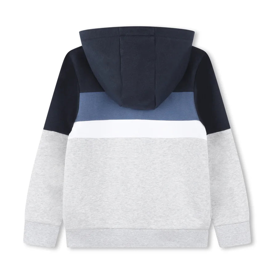 BOSS Kids multicolour hooded cardigan with colour-block design, available at Lestyle Boutique Melbourne.