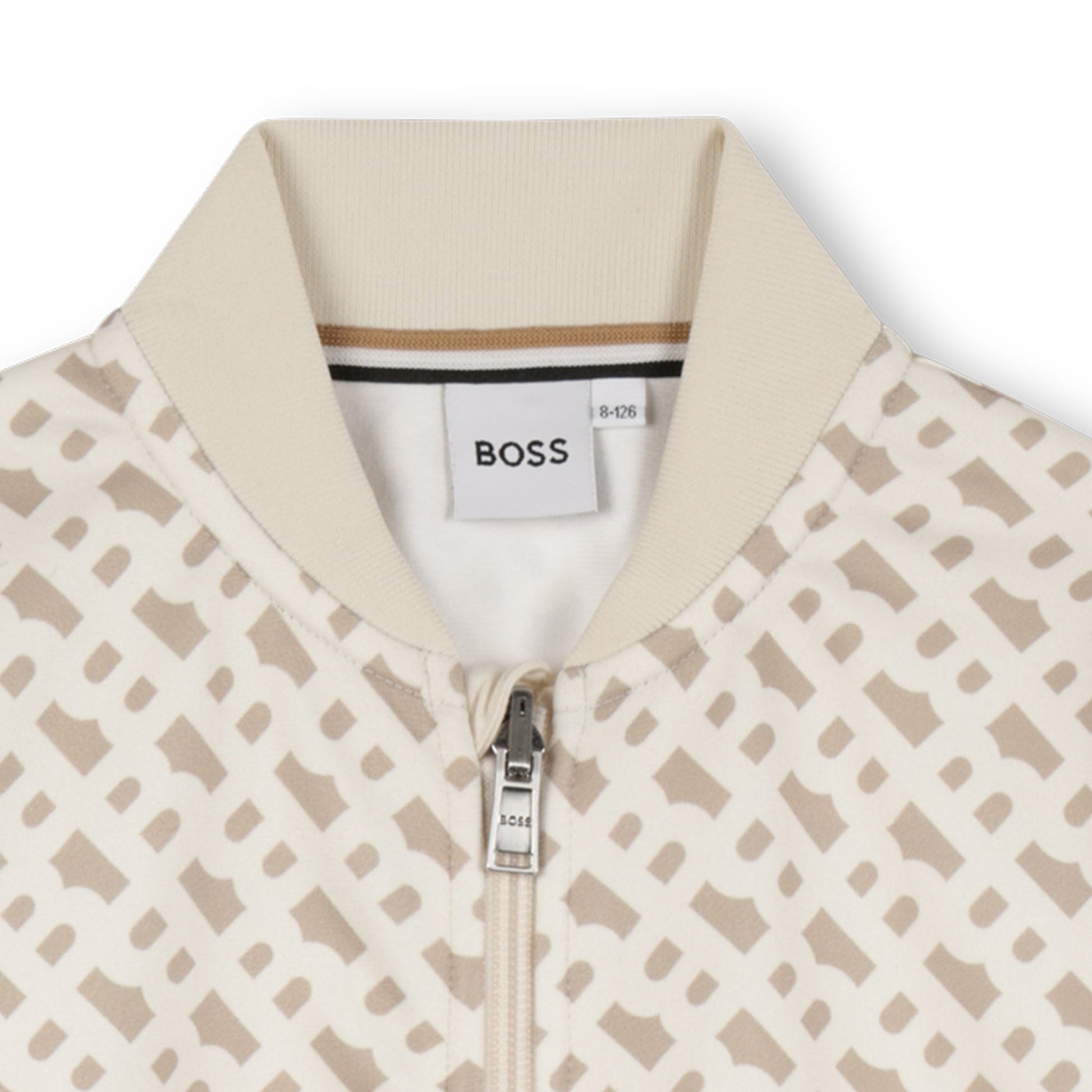 BOSS Kidswear logo-print zipped sweatshirt featuring all-over logo print available at Lestyle Boutique Melbourne