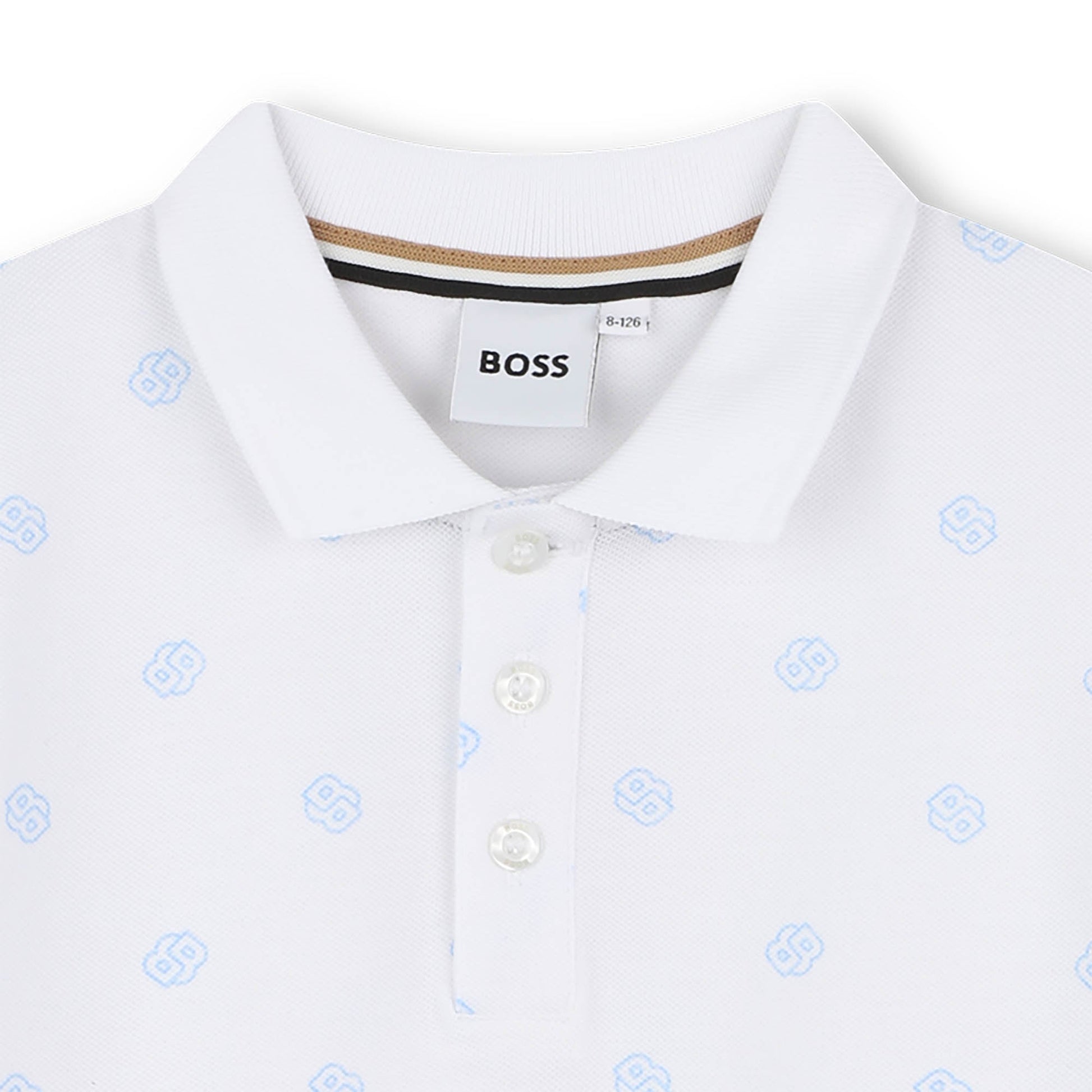 BOSS POLO SHIRT featuring all-over logo pattern available at Lestyle Boutique Melbourne