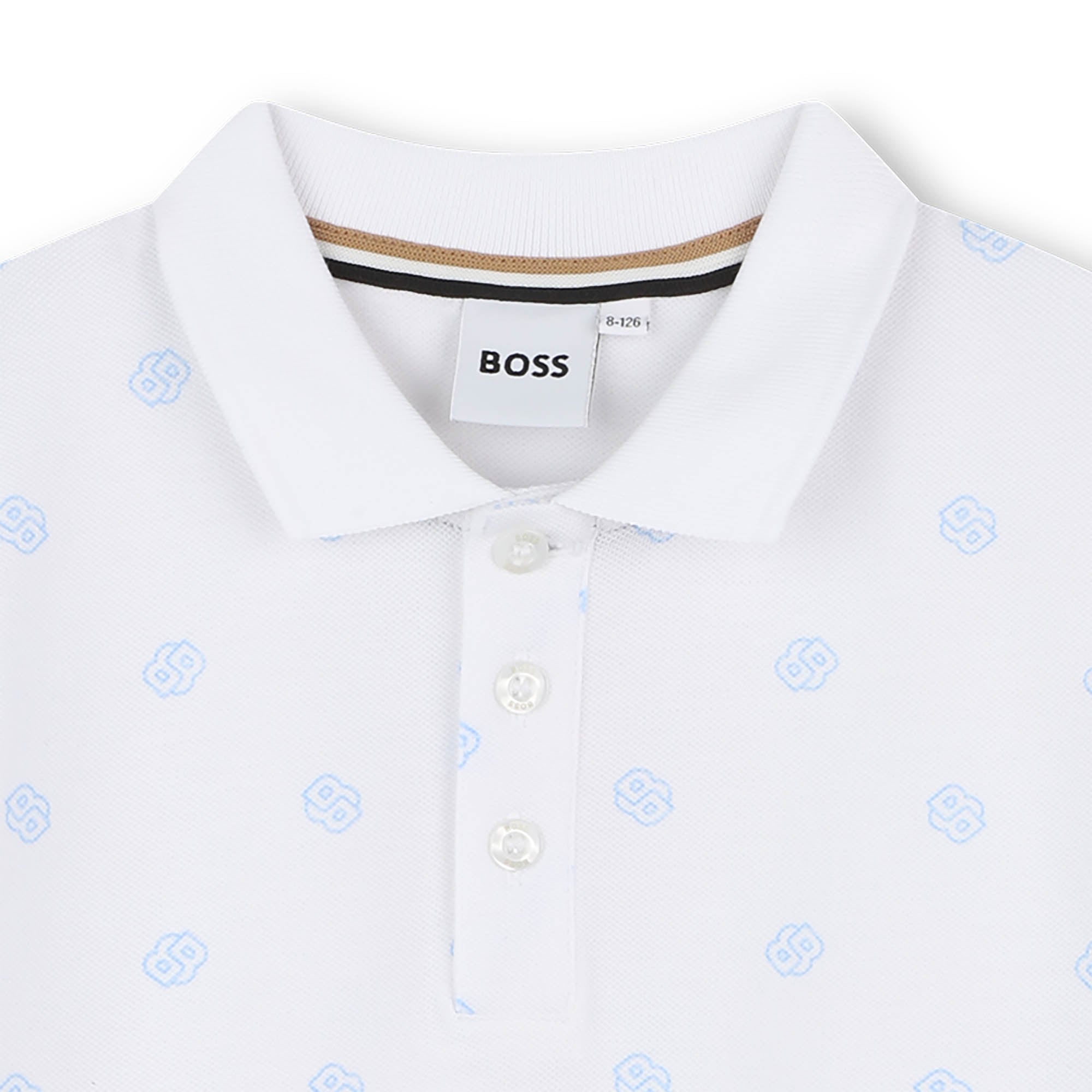 BOSS POLO SHIRT featuring all-over logo pattern available at Lestyle Boutique Melbourne