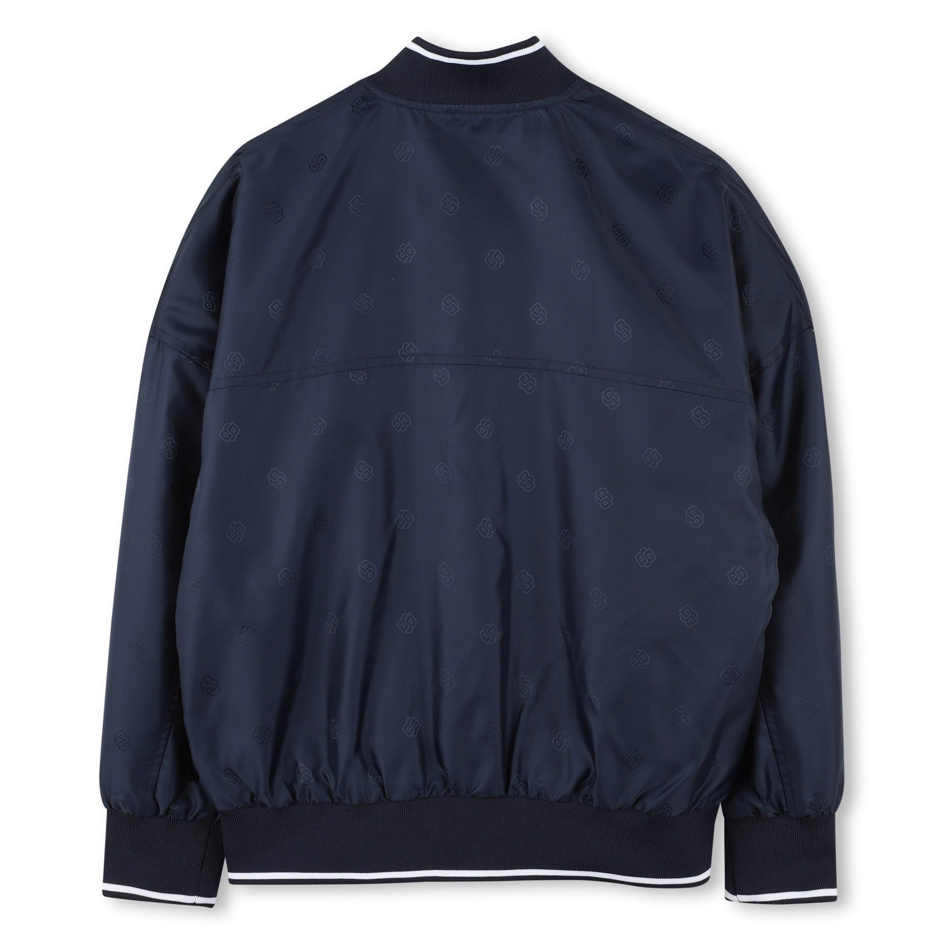 BOSS bomber jacket featuring all-over micro-logo pattern available at Lestyle Boutique Melbourne