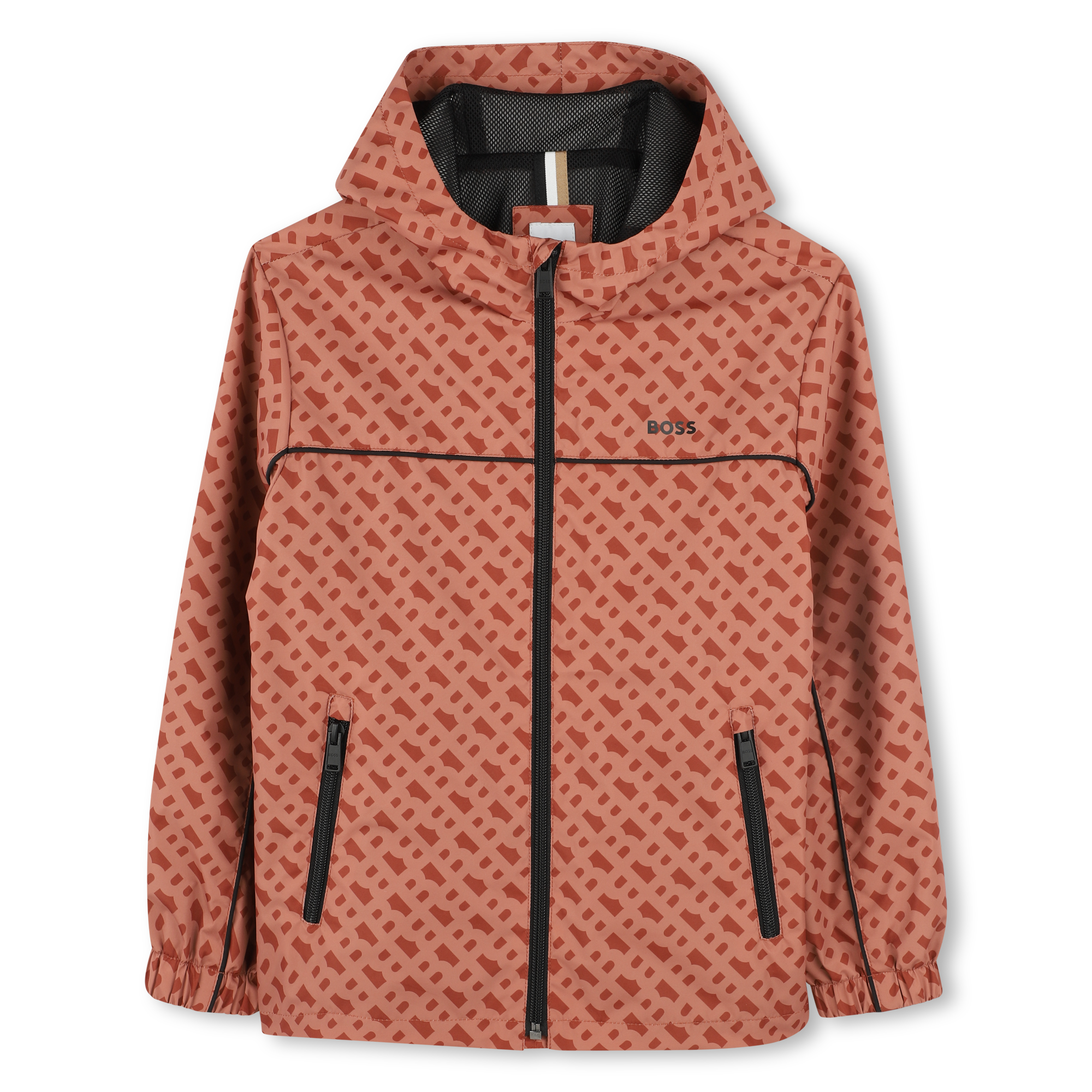 BOSS Hooded printed windbreaker