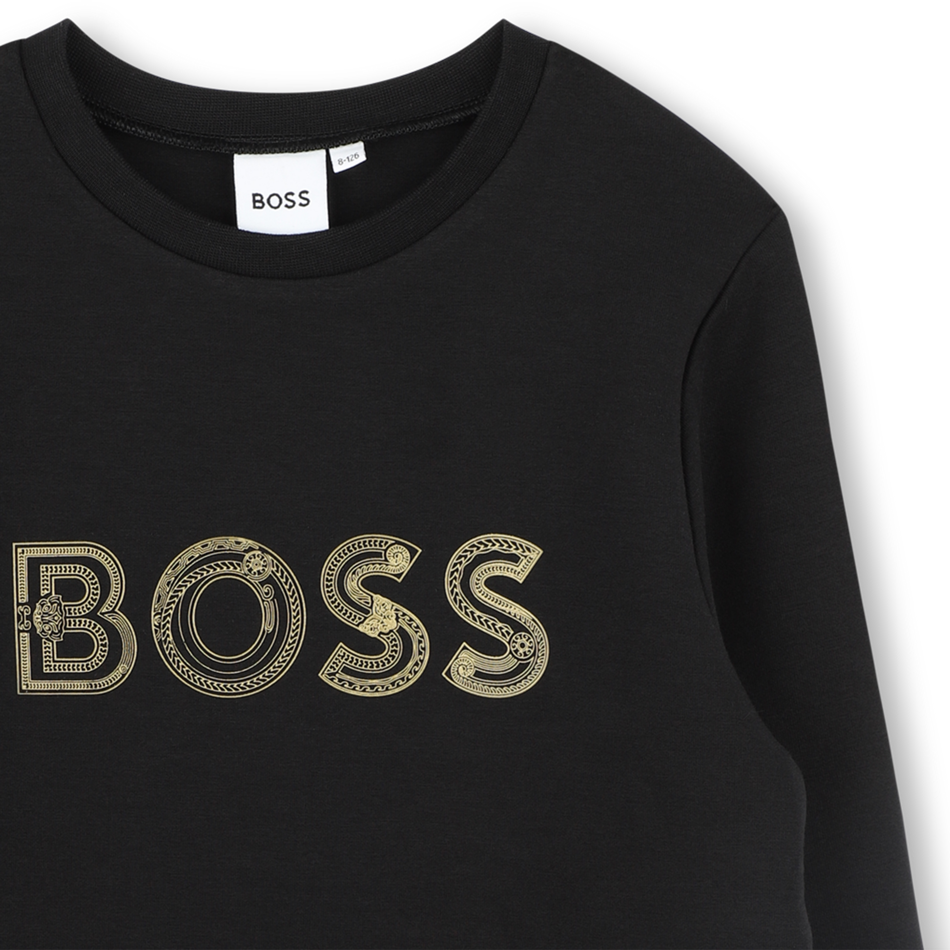 BOSS KIDS SWEATSHIRT featuring gold embroidery BOSS logo available at Lestyle Boutique Melbourne