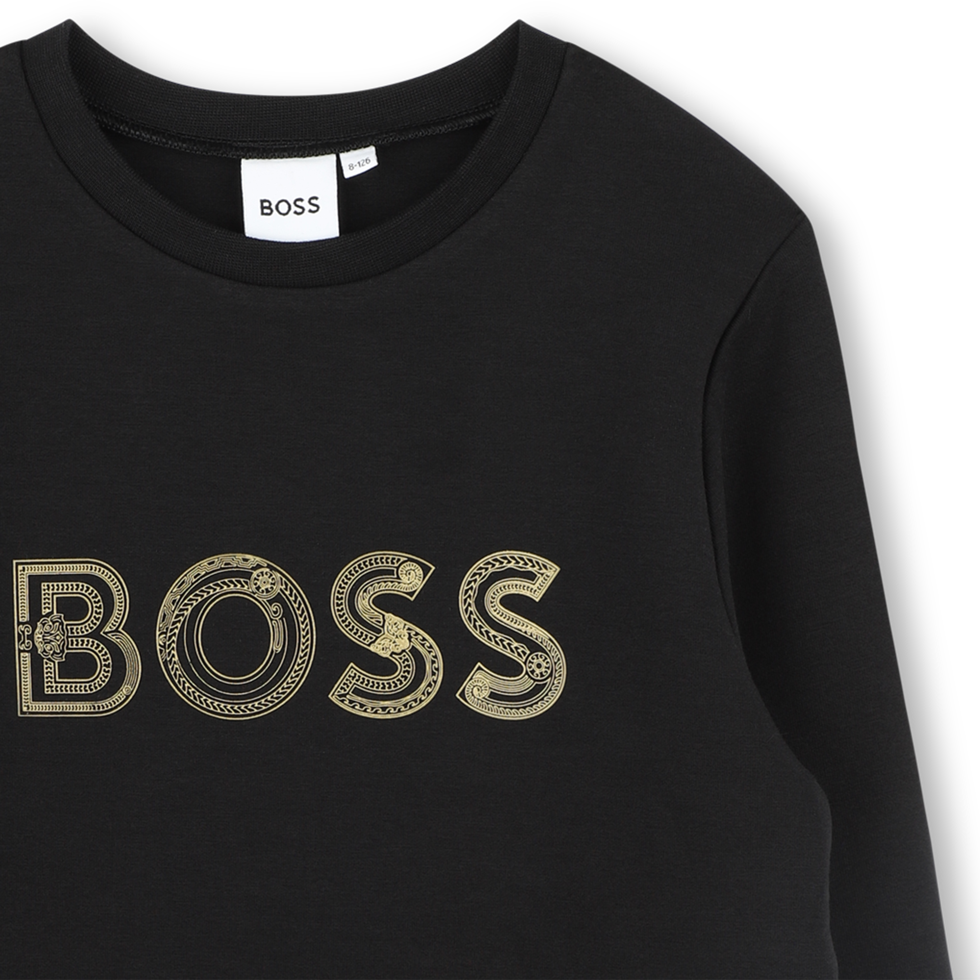 BOSS KIDS SWEATSHIRT featuring gold embroidery BOSS logo available at Lestyle Boutique Melbourne