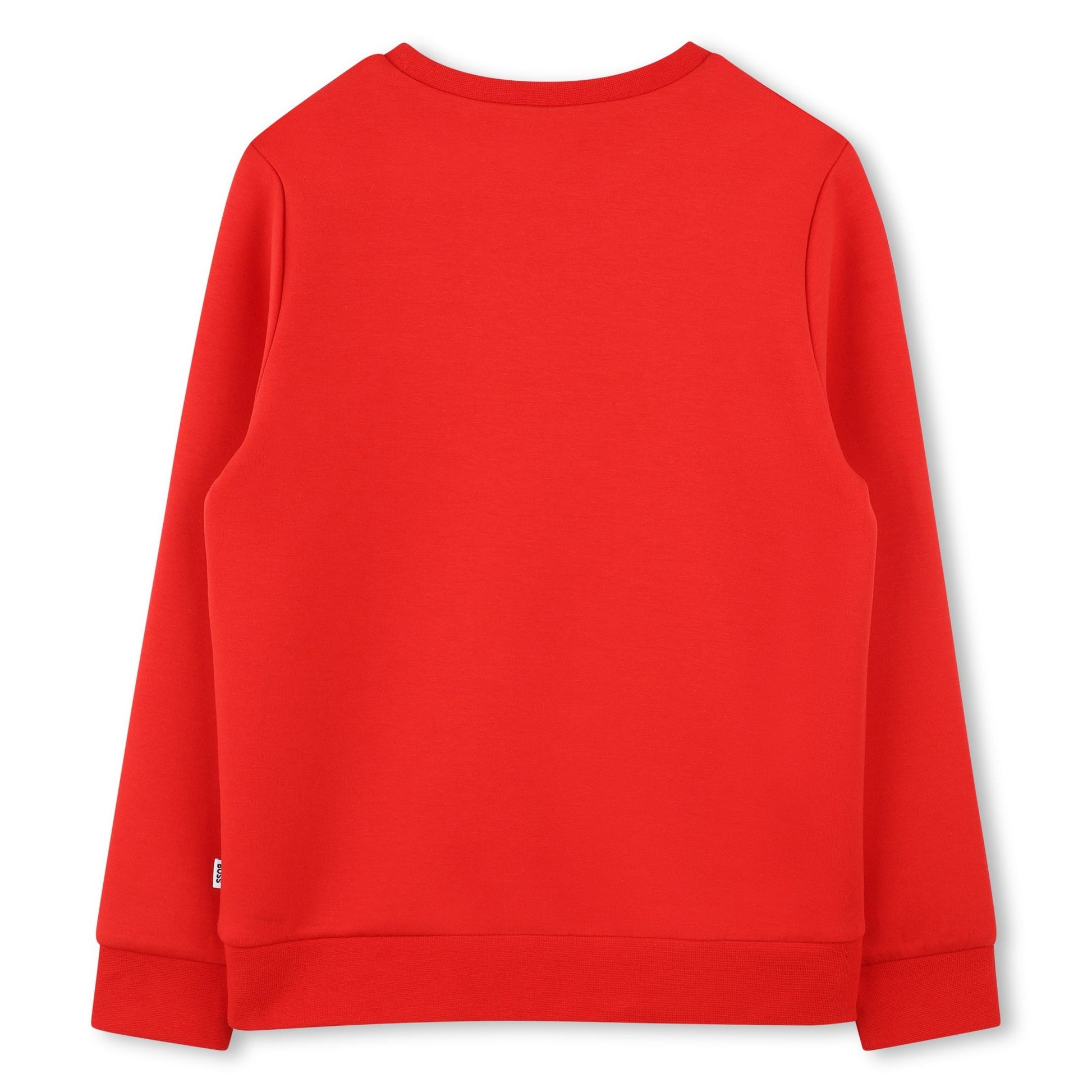 BOSS Sweatshirt featuring bold chest logo on red fabric available at Lestyle Boutique Melbourne