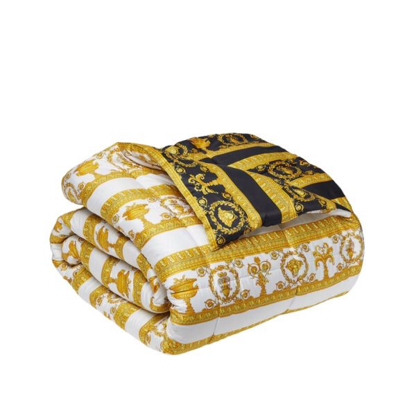 Versace Comforter featuring baroque double-face in gold and black available at Lestyle Boutique Melbourne