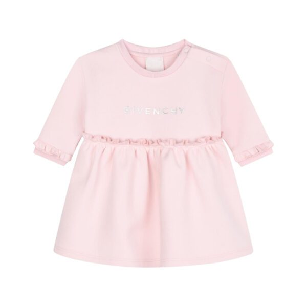 Givenchy kids dress in pale pink with shiny logo details, available at Lestyle Boutique Melbourne