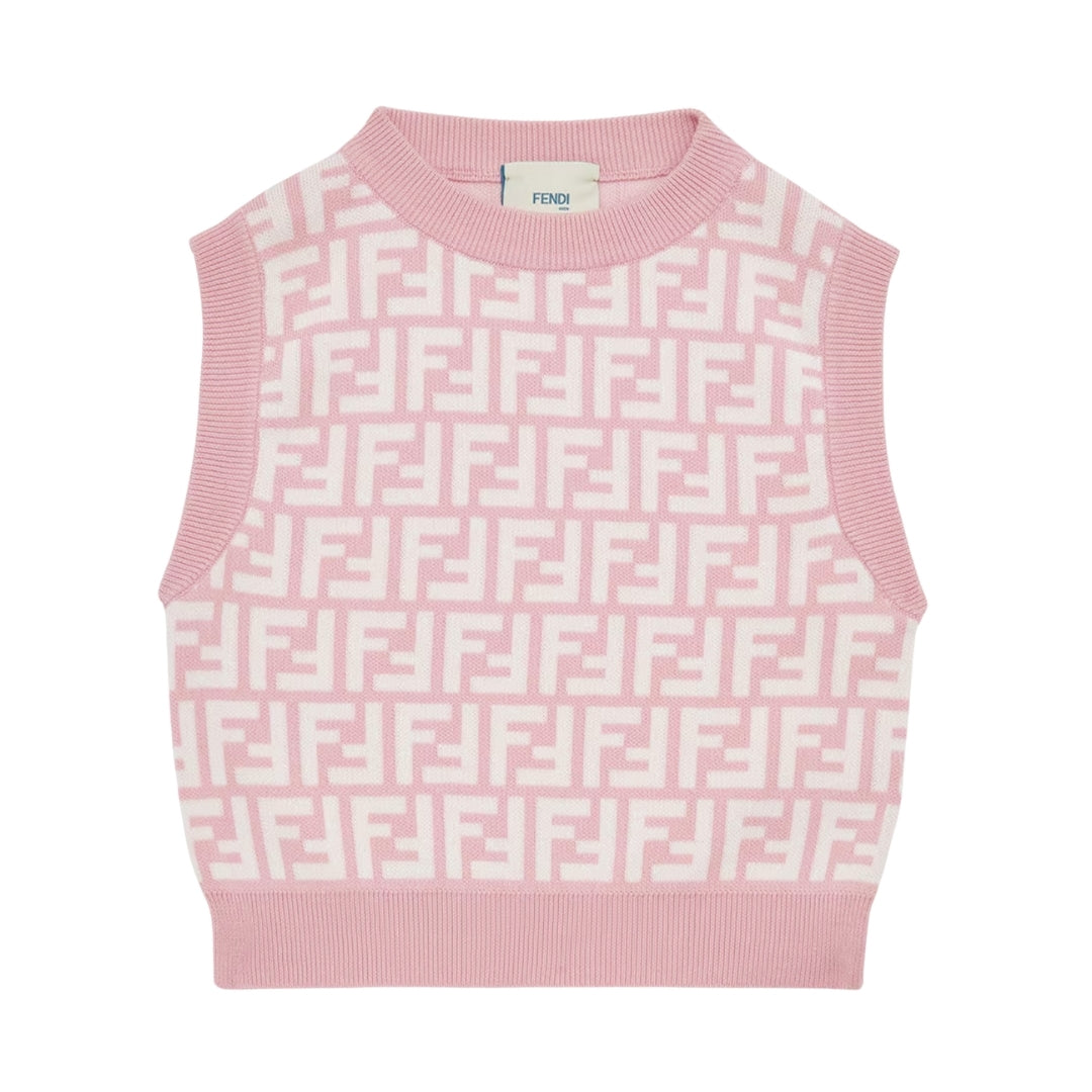 Fendi Kids light blue cotton jersey baby set including a short-sleeve T-shirt and shorts, both featuring an all-over FF logo print, Made in Italy, available at Lestyle Boutique 136 Little Collins St.