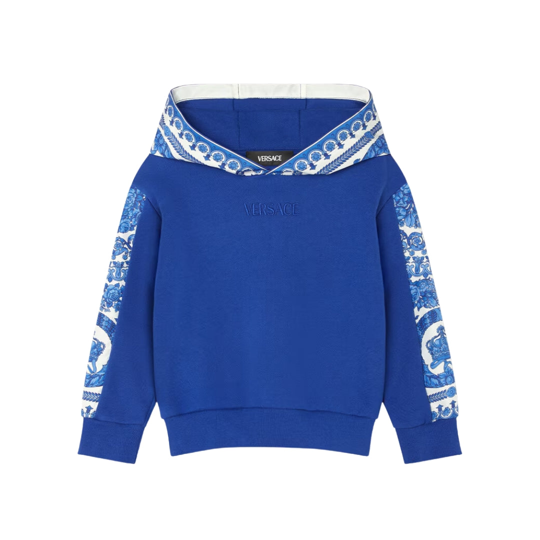Versace Kids Hoodie featuring Barocco Foulard print, available at Lestyle Boutique Melbourne