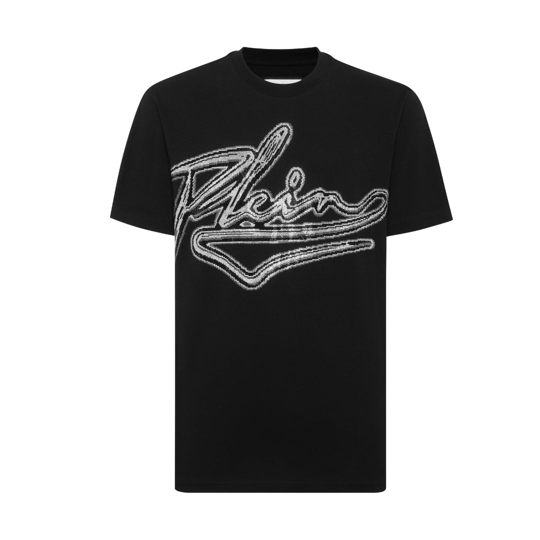 Philipp Plein Cotton Round Neck T-Shirt with embroidered lettering available at Lestyle Boutique Melbourne
