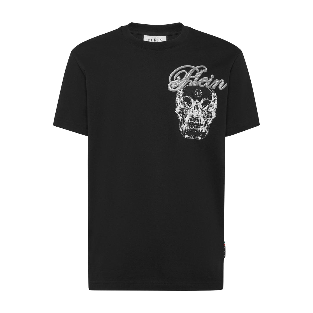 Philipp Plein Round Neck T-Shirt with Glass Skull design, available at Lestyle Boutique Melbourne