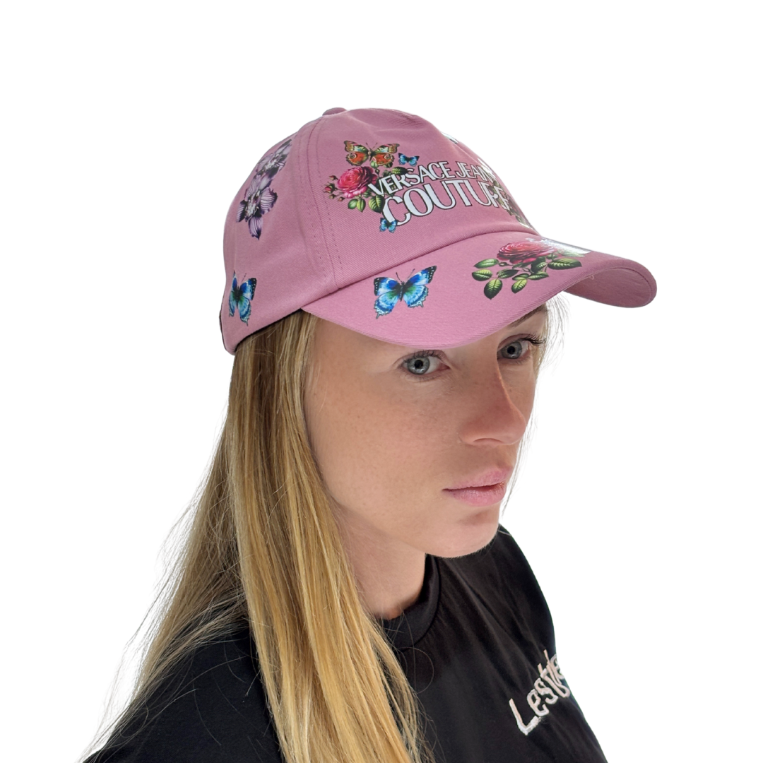 VERSACE JEANS COUTURE CAP featuring floral butterfly print available at Lestyle Boutique Melbourne